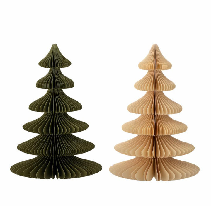 Milan Rounded Paper Trees - Green and Gold