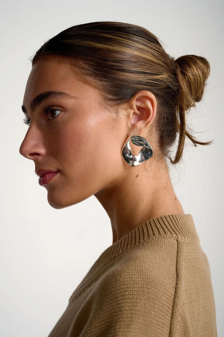 Large Scrunch Stud Earrings