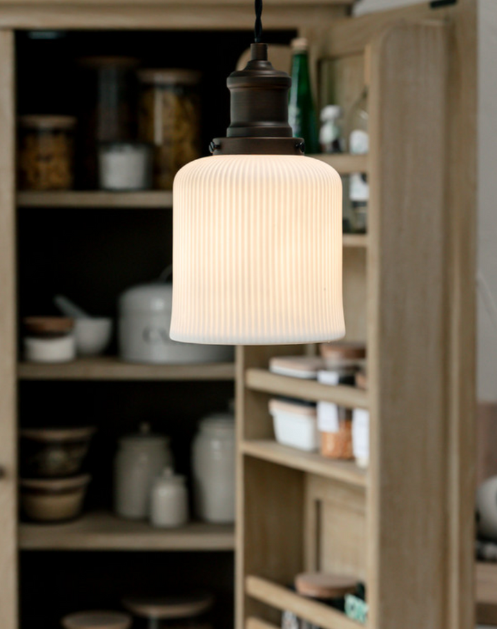 Beaulieu Matte Fluted Cylinder Pendant