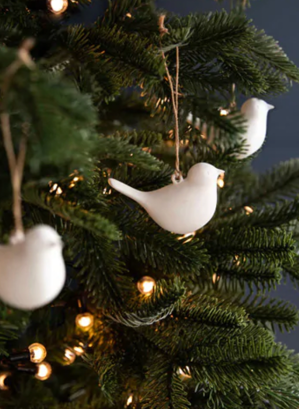 Airdrie White Bird Baubles