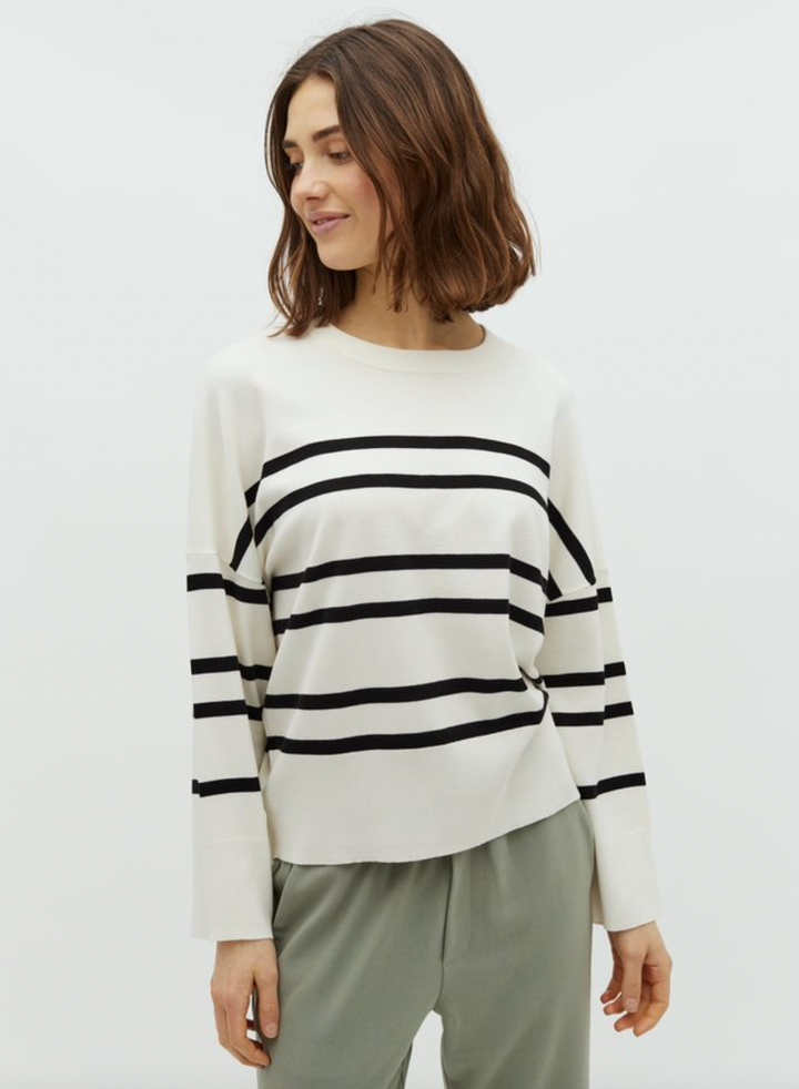 Gillian Black and White Stripe Knit